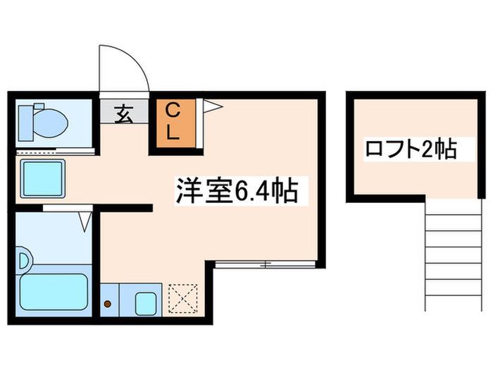 モンペリエ(ワンルーム/2階)の間取り写真