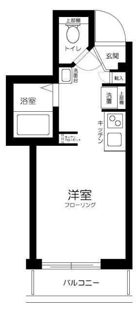 グランクォール武蔵小杉(1K/2階)の間取り写真