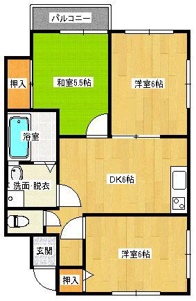アーバンライフ千代町(3DK/1階)の間取り写真