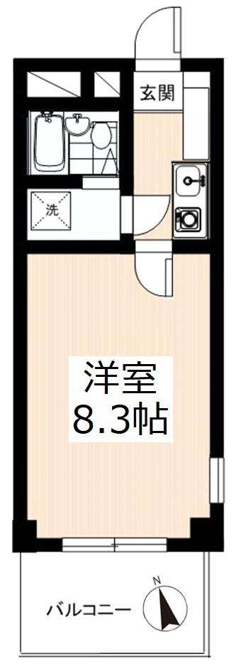 ラレーブ鷺ノ宮(1K/2階)の間取り写真