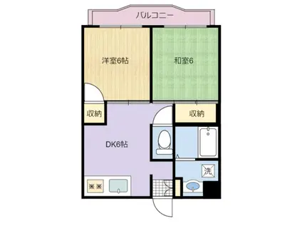 プラスニシジマ(2DK/1階)の間取り写真
