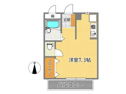 イーストピア19(ワンルーム/2階)の間取り写真