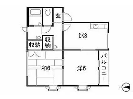 アダックストミA(2DK/1階)の間取り写真