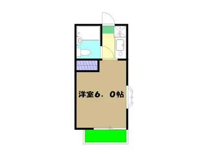荻野コーポ(ワンルーム/2階)の間取り写真
