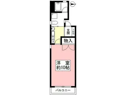 タウンハイツ熊田(1K/4階)の間取り写真