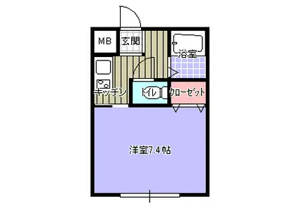 ジュ・ウェル寿(1K/4階)の間取り写真