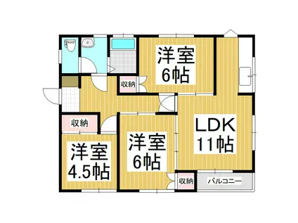 グリーンパル太田(3LDK/2階)の間取り写真