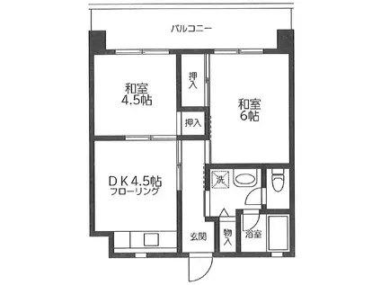 第一桂城ビル 広め 家族向 1階コンビニ 洋室改装 振分(2DK/11階)の間取り写真