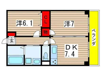 斉藤マンション(2DK/5階)の間取り写真