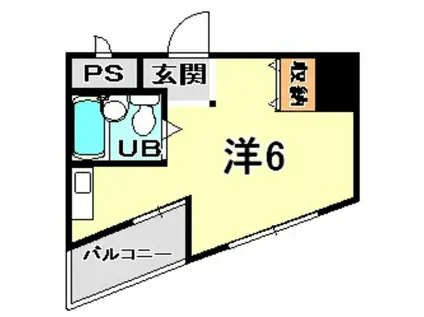 シャトー第9神戸(ワンルーム/1階)の間取り写真