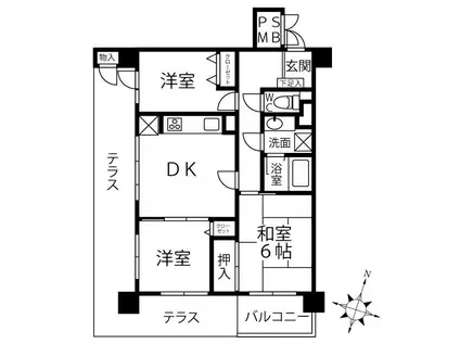 クリオ平塚壱番館(3DK/1階)の間取り写真