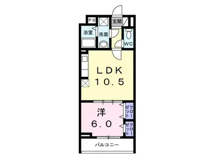 井野アパート(1LDK/2階)の間取り写真