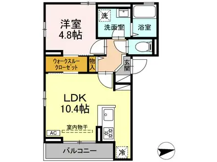 CHAMBRE OSAKAYA(1LDK/2階)の間取り写真