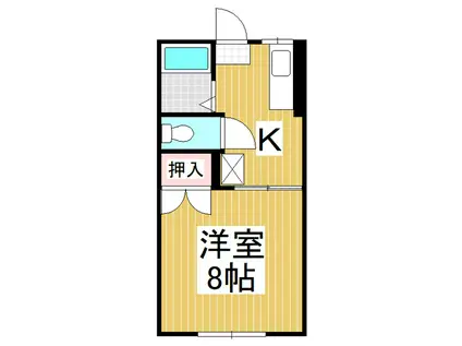 メゾン桐原(1K/1階)の間取り写真