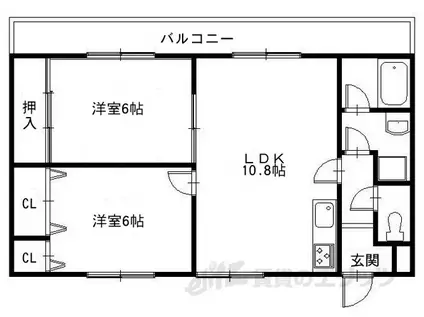 ルビコン平田(2LDK/1階)の間取り写真