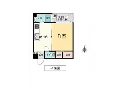 江郷第二ビル(1K/5階)の間取り写真