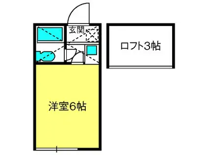 プラスコート白幡(ワンルーム/2階)の間取り写真