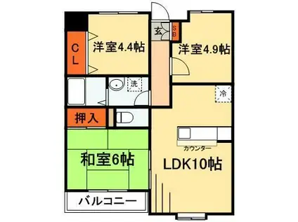 エミネンスNO2(3LDK/3階)の間取り写真