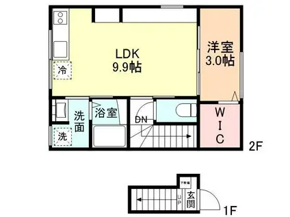 TAKARA II(1LDK/2階)の間取り写真