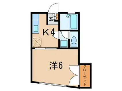 久保田ビル(1K/5階)の間取り写真