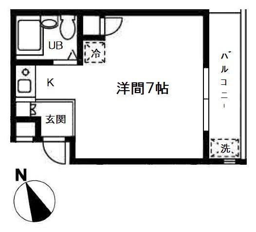 けやき通マンション(ワンルーム/3階)の間取り写真