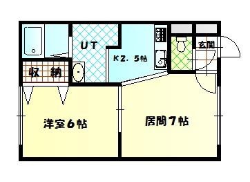 タウンハウス5.4(1DK/2階)の間取り写真