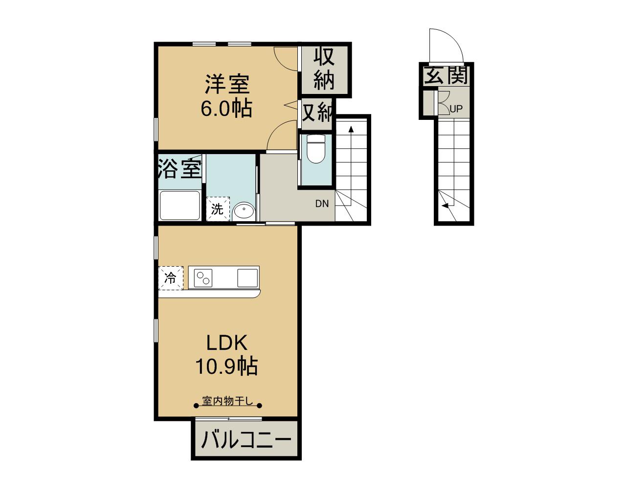 CASA FELICE(1LDK/2階)の間取り写真