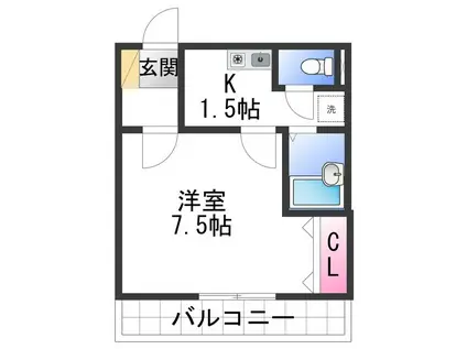 メゾン紀三井寺I(1K/3階)の間取り写真