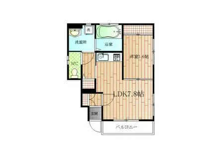 メッセリア(1DK/1階)の間取り写真