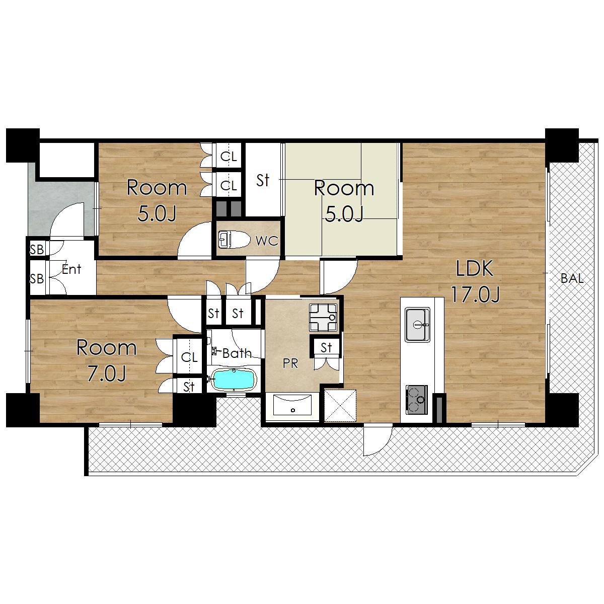 LOGEMENTS SENRI-CHUO(3LDK/3階)の間取り写真