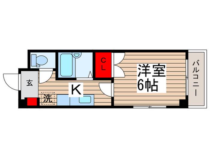 SKビル(1K/3階)の間取り写真