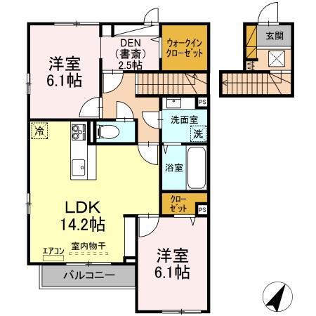 D-ROOMさくらの森(2LDK/2階)の間取り写真