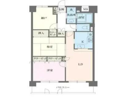 本駒込Kマンション(3LDK/5階)の間取り写真