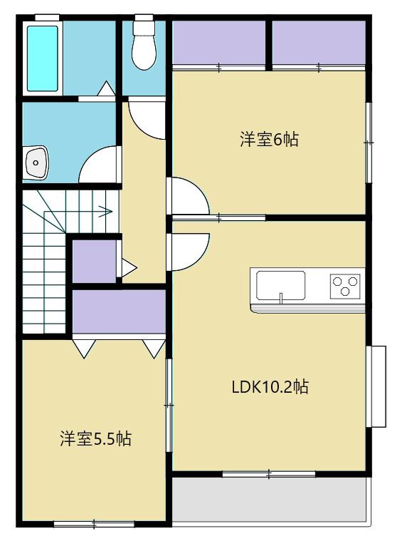 フィオーレ(2LDK/2階)の間取り写真