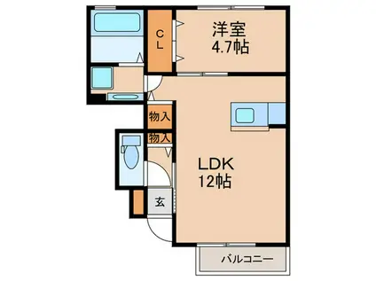 サンサン(1LDK/1階)の間取り写真
