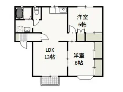 ファミール中川B(2LDK/1階)の間取り写真