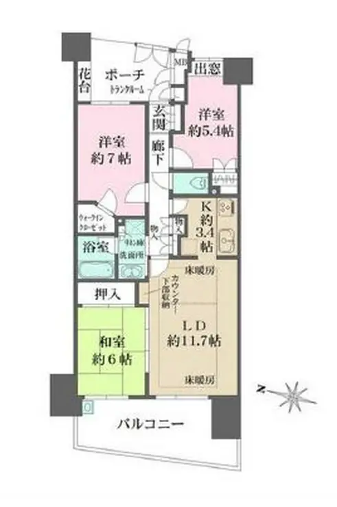 エールの丘 7階階 間取り