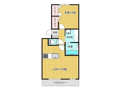 パークヴィラ杉水IV(1LDK/3階)の間取り写真