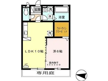 ファミーユ凪A(1LDK/1階)の間取り写真