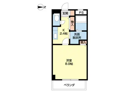 ザ・キャナルII(1K/6階)の間取り写真