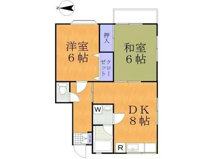 リバーサイド本多(2DK/1階)の間取り写真