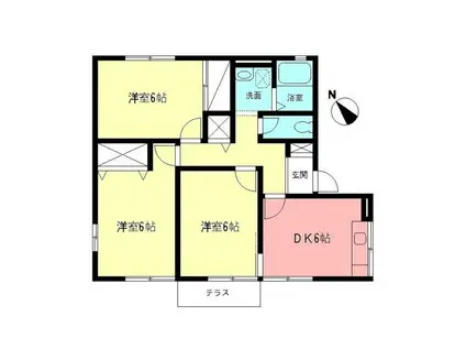 アトリオA(3DK/1階)の間取り写真