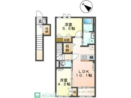 爽海LIEN(2LDK/2階)の間取り写真