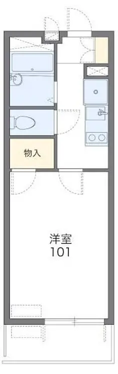 レオパレスメローフィールド K 1階階 間取り