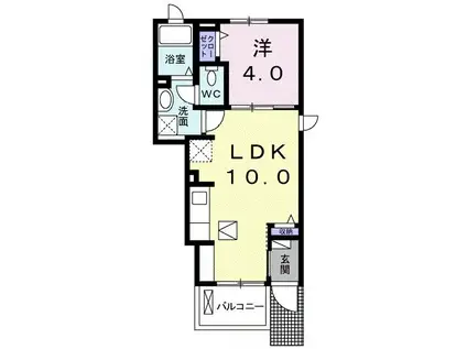 アーバンハイツIII(1LDK/1階)の間取り写真