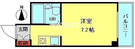 チュリス幸町(1K/6階)の間取り写真