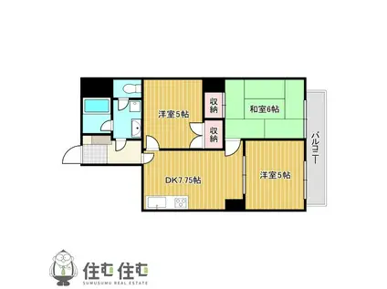 マンション善六(3DK/4階)の間取り写真