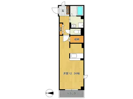 プラネットC(ワンルーム/1階)の間取り写真