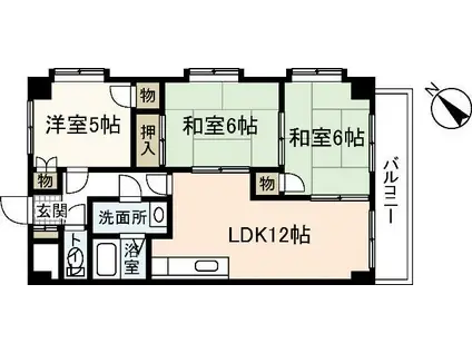 ビラバロンI(3LDK/1階)の間取り写真