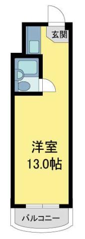 サンビオーズ苦楽園I(ワンルーム/4階)の間取り写真
